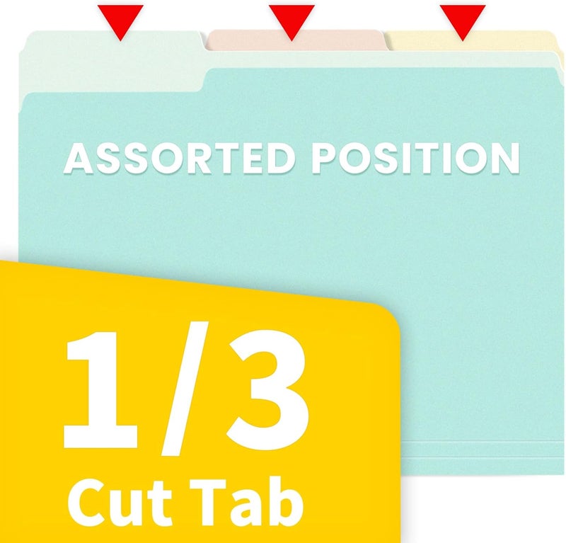 SUNEE File Folders, 18 Pack Manilla Folders 8.5 x 11, Colored File Folders Home Office School Supplies for Documents Files Paper, 6 Soft Colors - Image 3